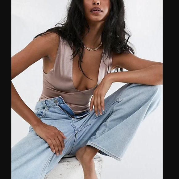 Free People Tops - 11 Free People x Revolve Keep It Sleek Bodysuit in Oyster  size S
